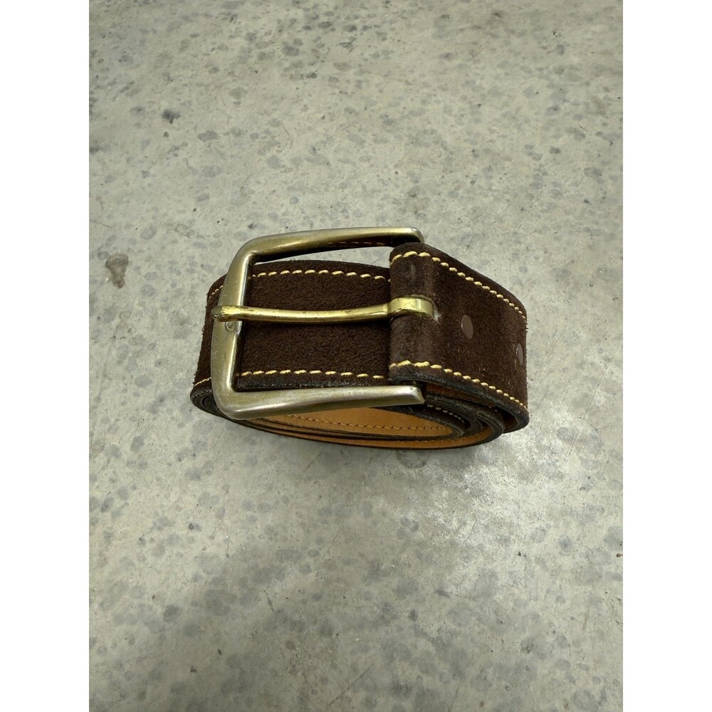 Vtg 80s Sears Leather Belt Mens 38-40 Top Grain Steerhide Suede 1.5 inch Thick